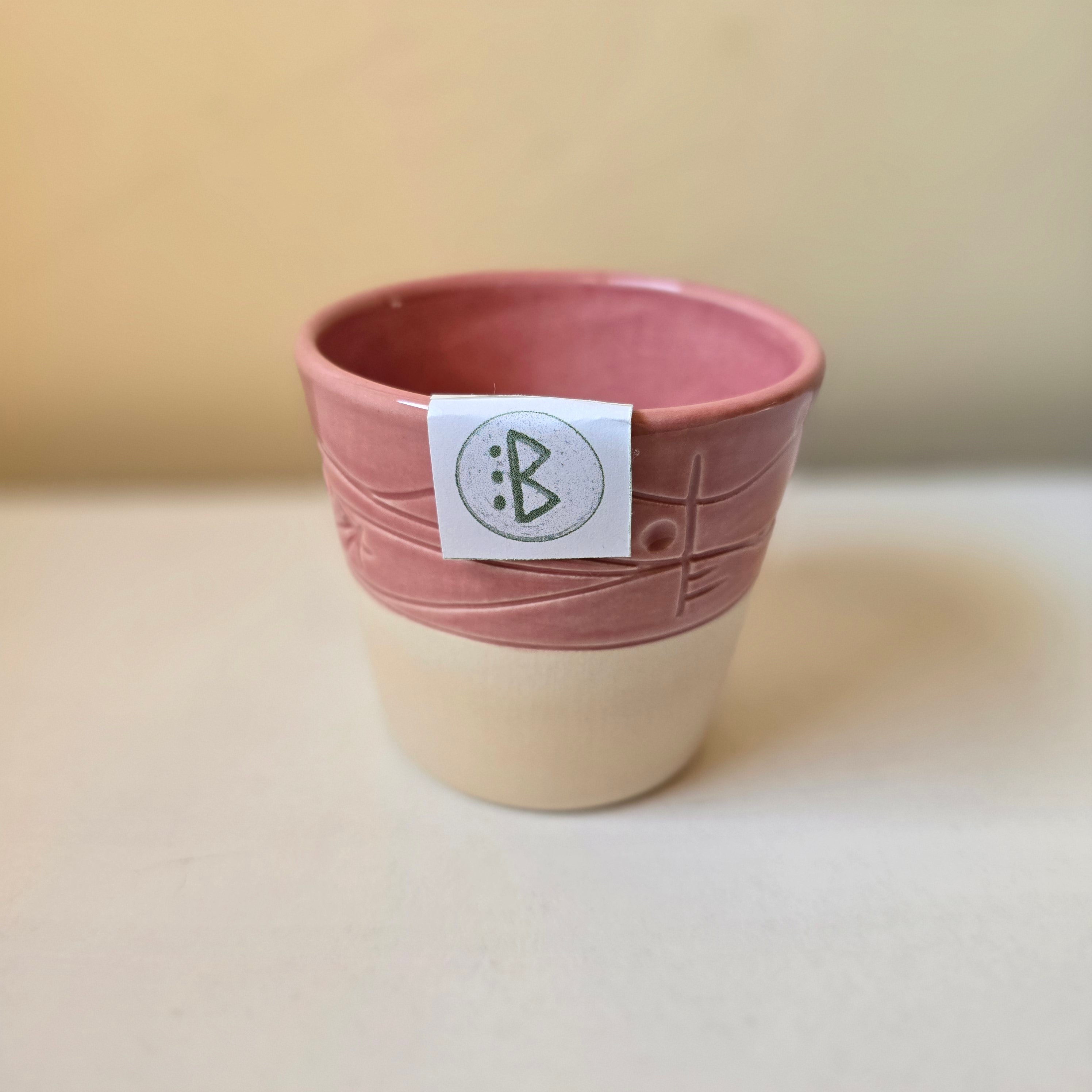 Ceramic Pink & Cream Tumbler